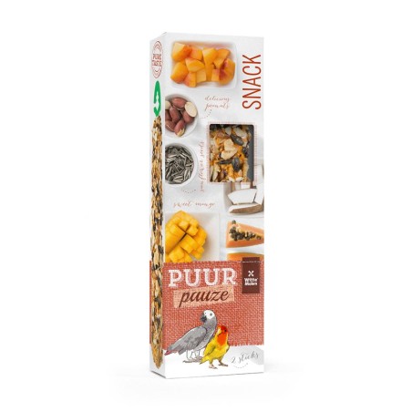 PUUR Pauze Sticks Agaporniede&Papagei Nüsse&Früchte 2Stk 140g Packung