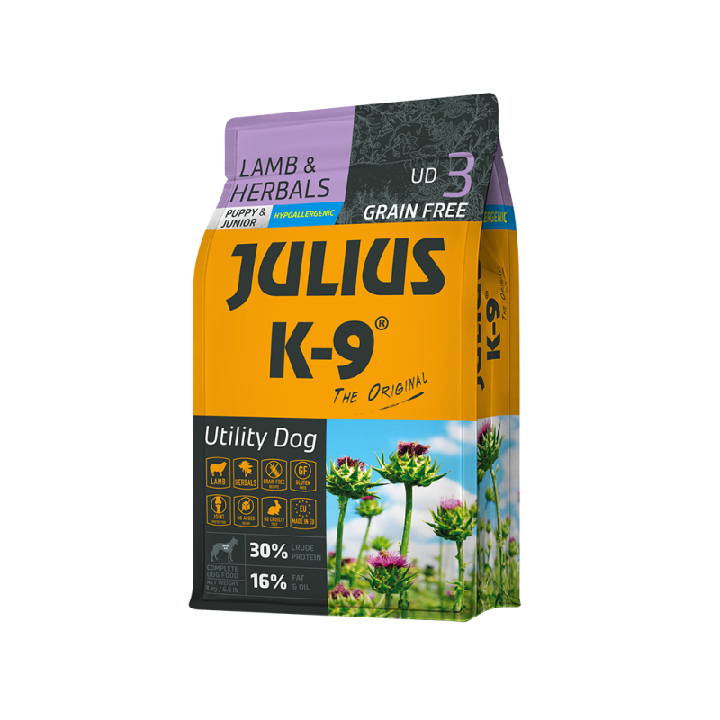 JULIUS K9 UD3 Puppy & Junior Lamb & Herbals 3kg Beutel